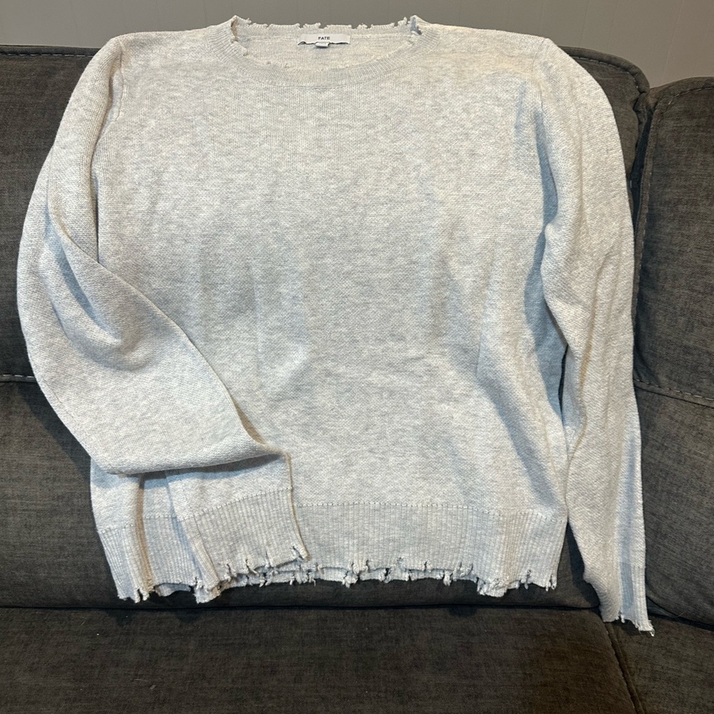 Fate Light Gray Crew Neck Sweater